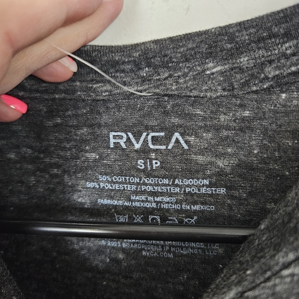 RVCA NWT Men's Small Dark Grey Charcoal Graphic T-Shirt Nature vs Industry Tee - Picture 5 of 5